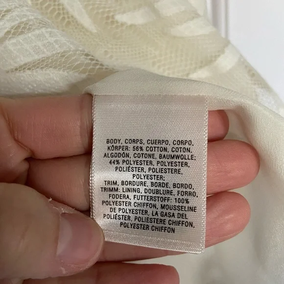 Anthropologie HD in Paris Ivory Lace Pineapple Top - Picture 7 of 12